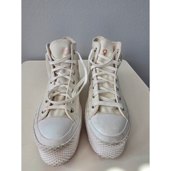Converse Hi‑Top Platform Astrological Crystal Energy White Canvas Women’s US 8.5 - Picture 5 of 8